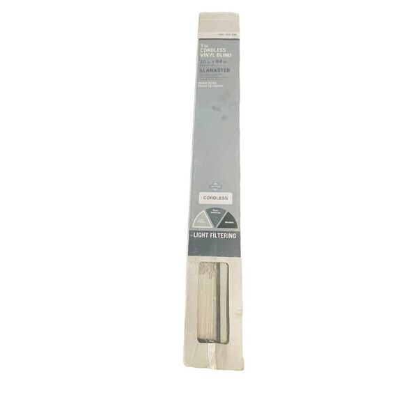 NIB Home Depot Alabaster 1" Cordless Vinyl Blind - 30"x64" - Picture 5 of 15